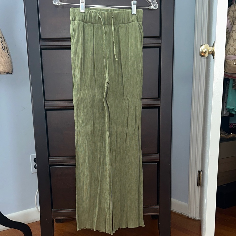 Abercrombie & Fitch Green Textured Pants XXS